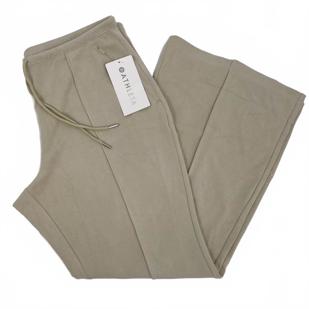 Athleta Beige Pintuck Seasoft Flare Pants | Womens L